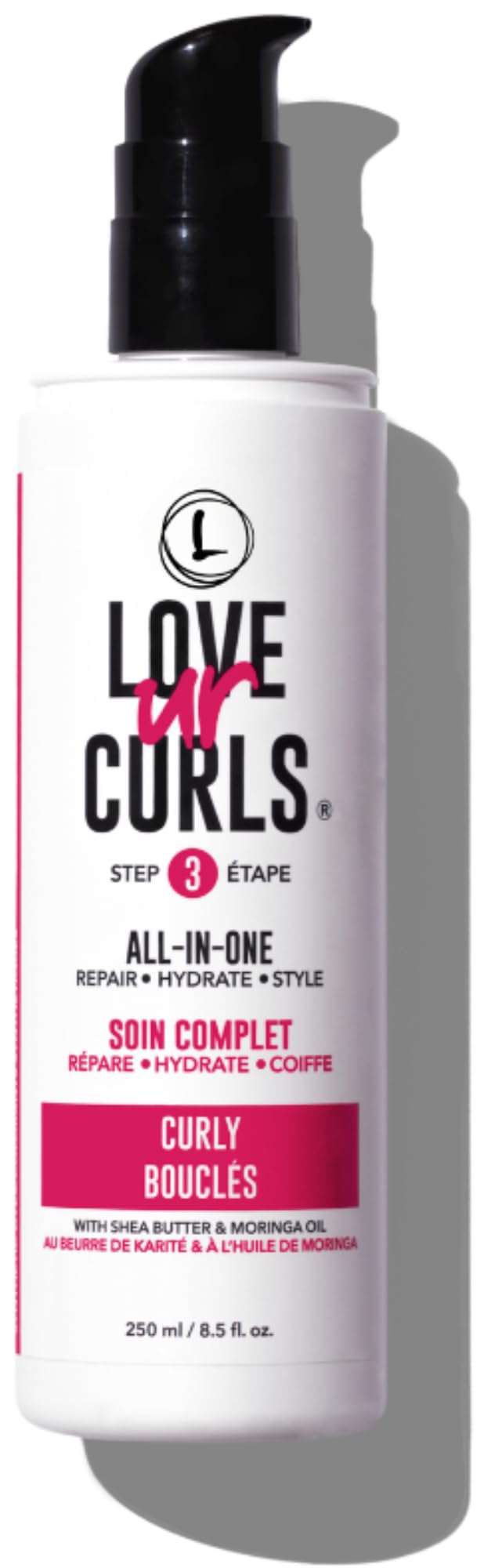 Love Ur Curls crème-coiffante dans sa bouteille 250 ml, hydratante et sans résidu.