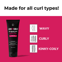 Love Ur Curls: ingrédients essentiels nourrissants comme romarin et aloe vera.