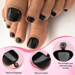 LoveOurHome finis brillants pret-a-porter pour ongles d'orteils noirs.