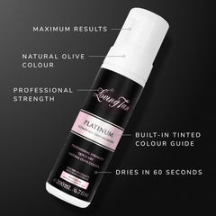 Loving Tan Platinum: séchage rapide à 60 secondes, fini léger et non collant.