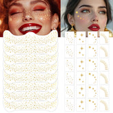 LOVLOV taches de paillettes visage, 32 pièces, motifs classiques grandes, parfaites pour festival