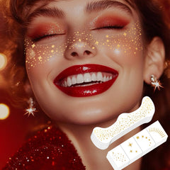 LOVLOV petites paillettes visage, 24 pièces, motifs variés, look lumineux en soirée