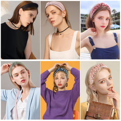 LOVNFC bandeau coiffure chignon, idéal pour cheveux relevés.