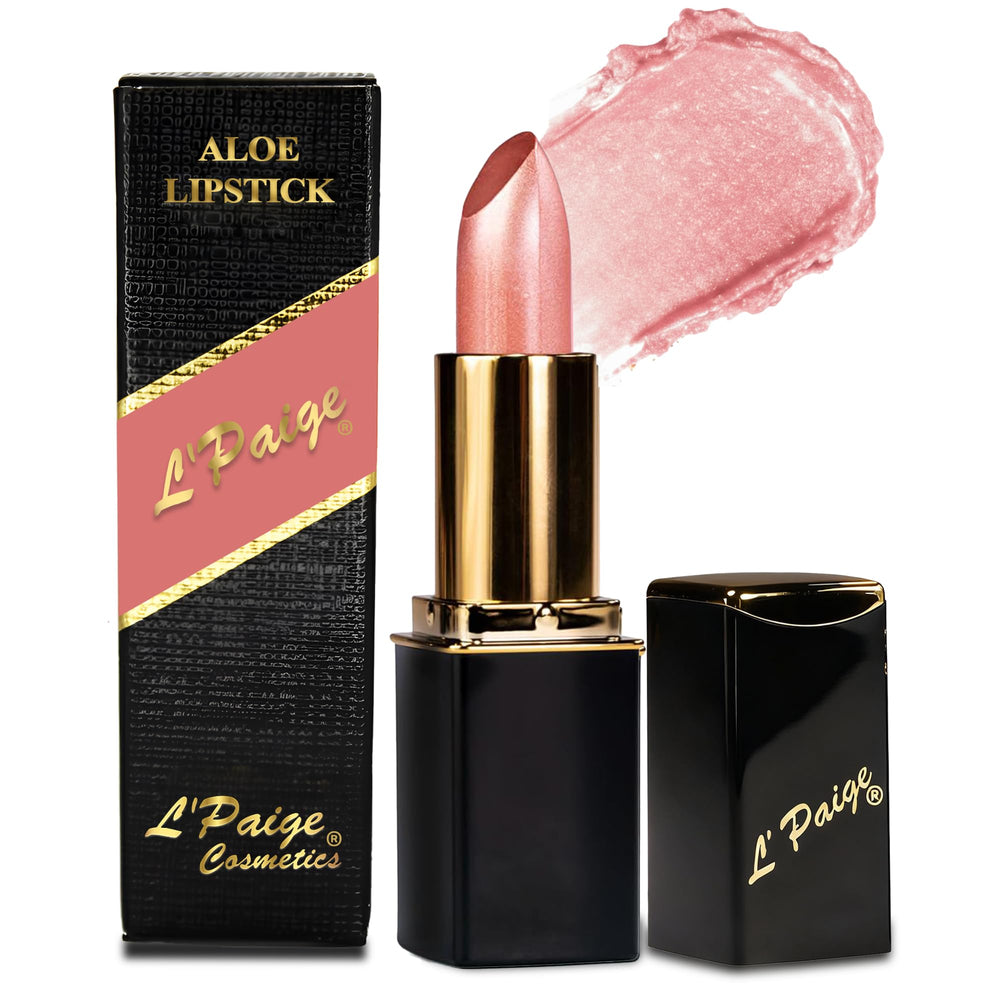 L’Paige Rosy Pearl sur bouteille, teinte rose-perle naturelle.