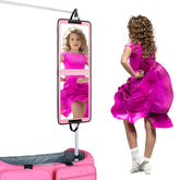 LPHUMEX miroir porte pliable rose, ouvert, vue complète du corps pour vérifier la tenue