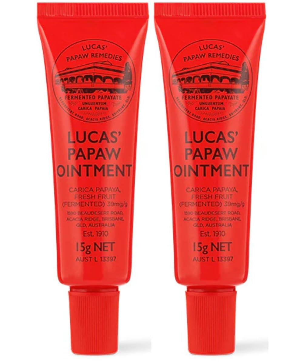 Lucas Papaw ointment tube with lip applicator for precise, mess-free application.