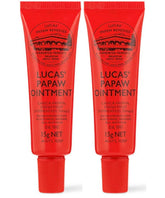Lucas Papaw ointment tube with lip applicator for precise, mess-free application.