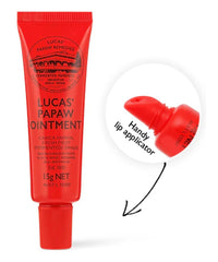 Lucas Papaw tube held in hand for easy, on-the-go skincare relief.