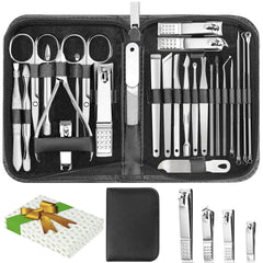 LUCK AROUND ensemble-manucure-pedicure 26 pièces, outils professionnels pour des soins des ongles à domicile.