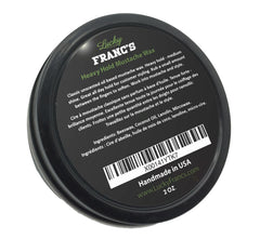 Étiquette sans parfum sur la cire moustache pour une utilisation discrète.