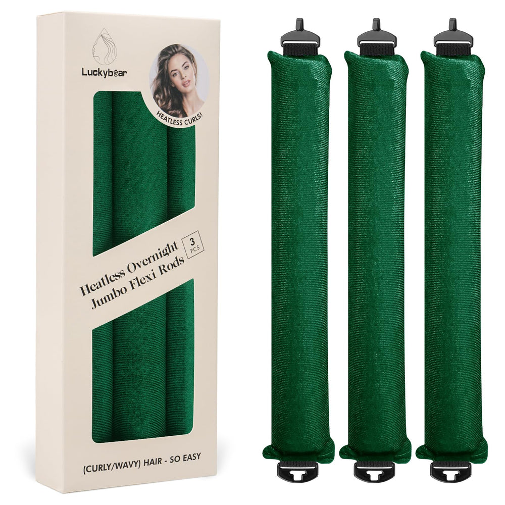 Luckybear rouleaux coiffe satin vert trio sans chaleur pour boucles durables le matin