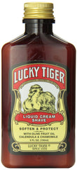 Lucky Tiger Crème liquide rasage – Bouteille 5 oz prête pour un rasage fluide.