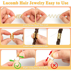 Lucomb bijoux cheveux clip-secure : montage facile sans abîmer les tresses.