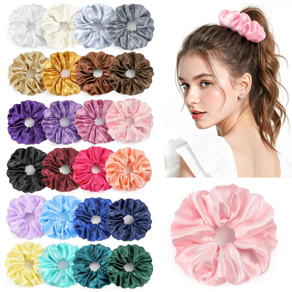 Chouchou satin LUDILO 24 couleurs pour tous les looks, douceur et tenue durable