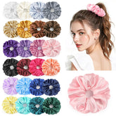Chouchou satin LUDILO 24 couleurs pour tous les looks, douceur et tenue durable