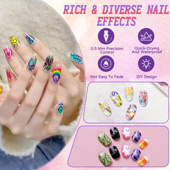 Luhaka feutres-nail-art pointe-0-5mm précision pour motifs fins.