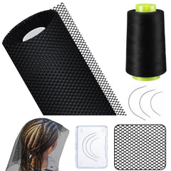 Luinabio – Réseau-cheveux 19pouces33pieds noir, couverture confortable pour tissage.