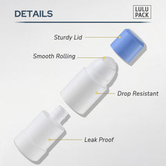 Lulupack, bille roulante sur bouteille PP, sortie fluide pour huiles essentielles.