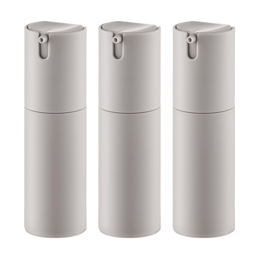 Bouteille airless de voyage Lulupack 1 oz, gris, compacte et anti-fuite.
