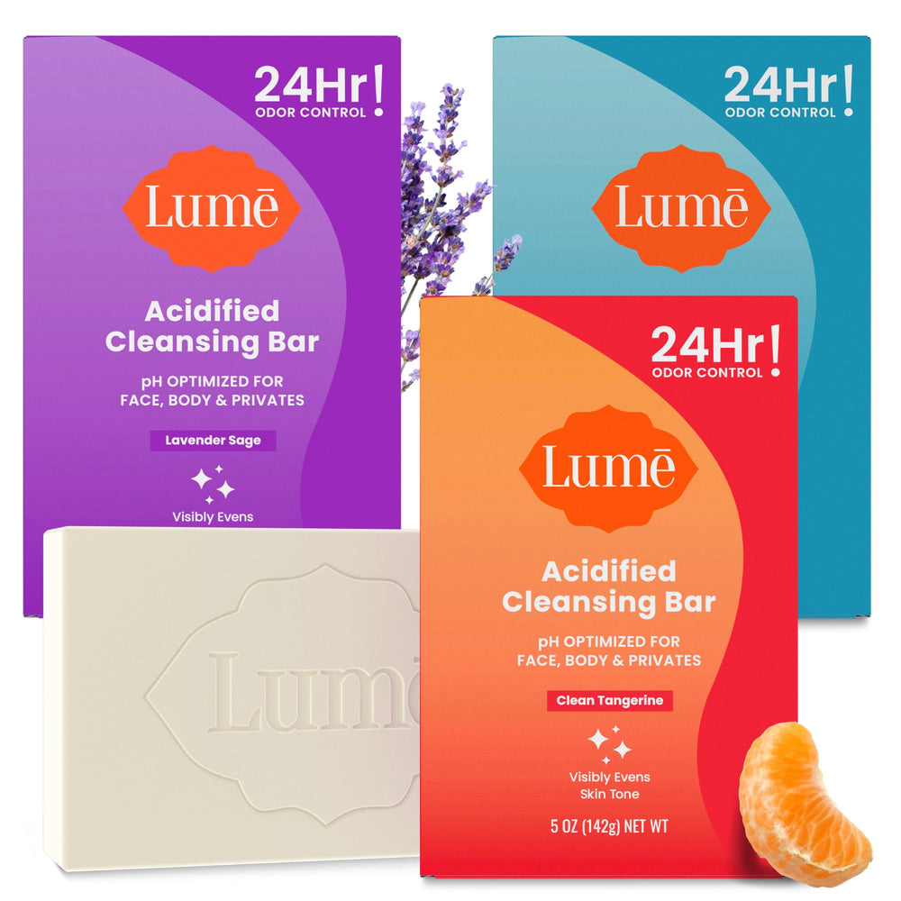 Barre nettoyante acidifiée Lume Tangerine pour une fraîcheur durable.