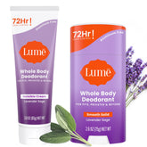 Lume crème invisible Lavande-Sauge, contrôle d’odeur durable sans traces sur la peau.