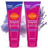 Tube crème douce Lume, texture lisse pour une application facile sur le corps.