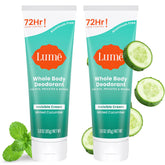 LUME Déodorant corporel Invisible crème, emballage Pack 2 pratique pour le quotidien.