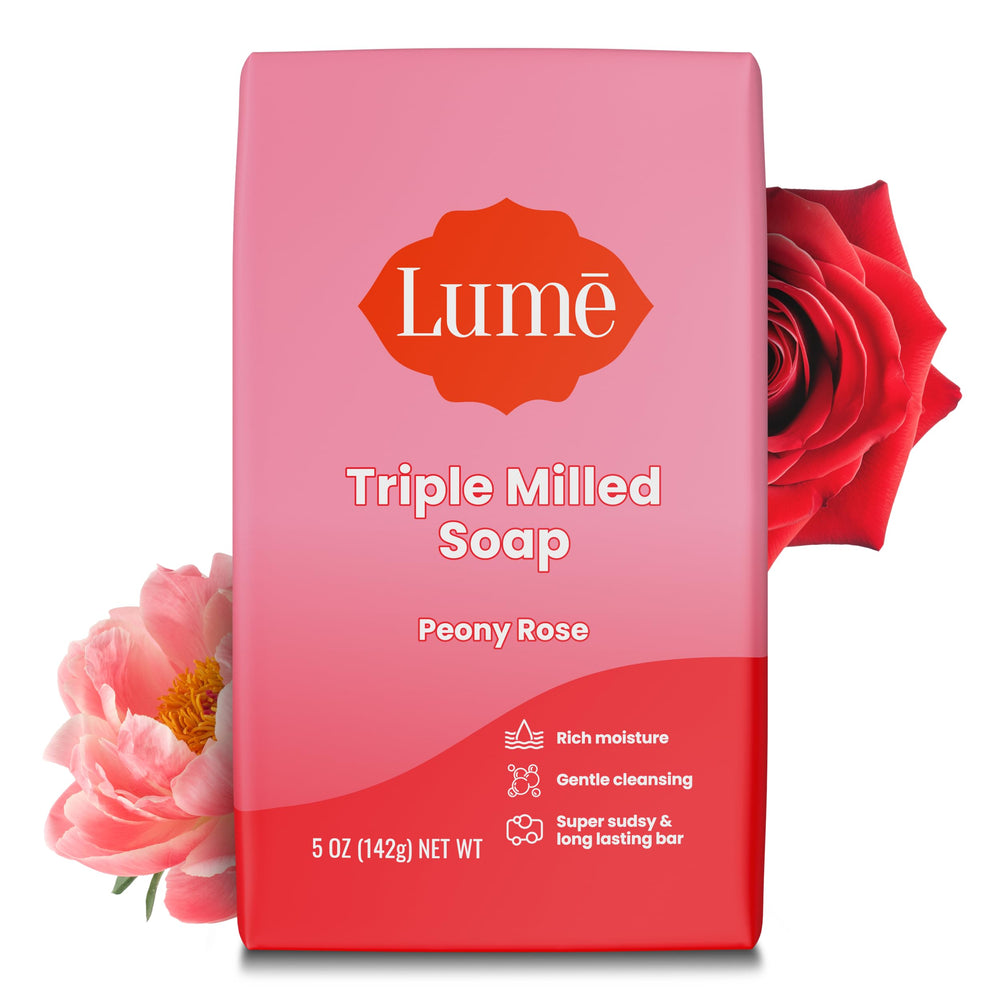 Savon Lume barre triple mill hydratation riche et texture dense.