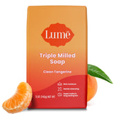 Savon Lume avec mousse riche, hydratation confortable pour la peau.