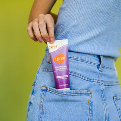 Lume aluminum-free-baking-soda-free formula supports skin safety.