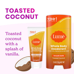 Lume invisible cream tube close-up highlighting fast-absorbing, skin-friendly application.