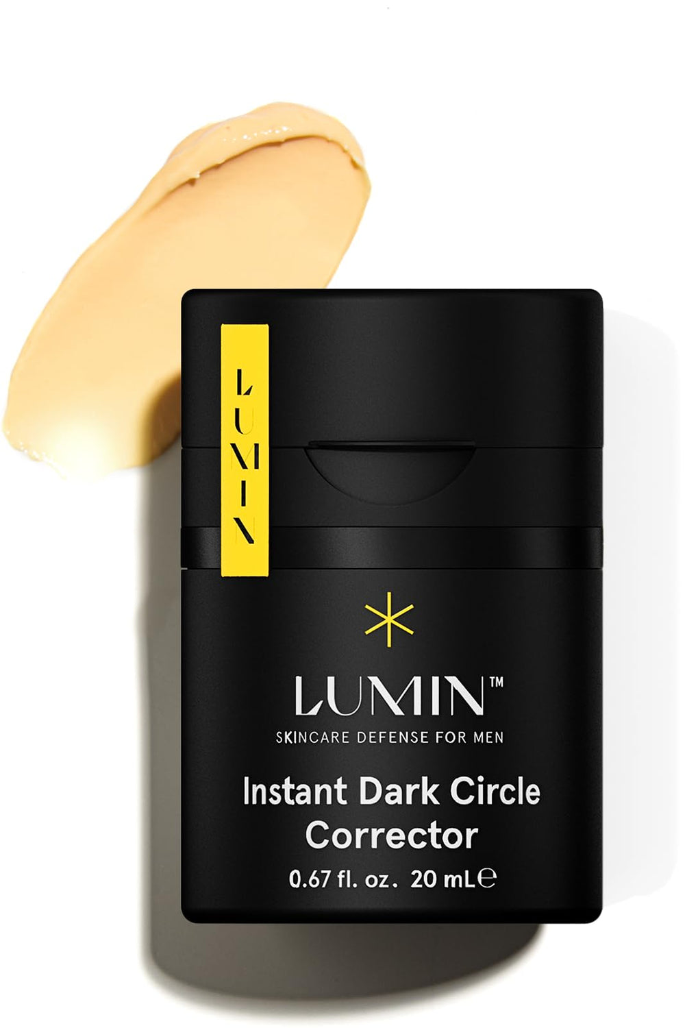 Lumin conteneur à pompe pour un dosage précis autour des yeux.