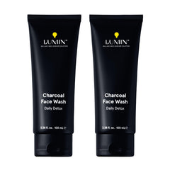 Lumin nettoyant charbon visage, bouteille: purifie en douceur et prépare le rasage.