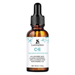 LuminaSkin sérum vitamine C sur visage pour une application facile et rafraîchissante