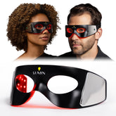 Masque Luminator yeux avec LED rouge et ambre pour relaxation ciblée.