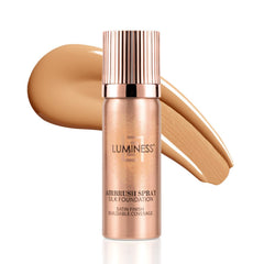 LUMINESS fond-de-teint en spray : flacon montrant texture fine pour couverture modulable.