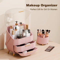 Etagere-rangement-beaute lurcns rose, organisation compacte et elegante.