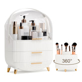 Organisateur LURCNS maquillage avec couvercle: rangement pratique et protection contre l'humidité.