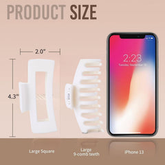 LuSeren pince banane matte blanche avec dents intérieures pour prise sécurisée.