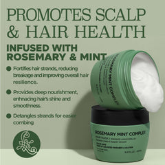 Application du masque Luseta romarin-menthe sur cheveux