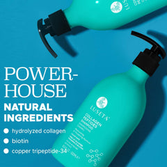 Luseta cheveux volumineux après lavage, apparence plus dense et brillant.