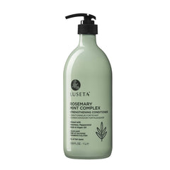 Luseta Conditionneur Romarin Menthe, bouteille visible, fortifie les cheveux et facilite le démêlage.