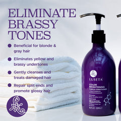 Texture crèmeuse du Luseta violet, démontrant une application douce sur les cheveux.