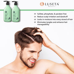 Détail Luseta montrant le parfum menthe rafraîchissant pour l’expérience spa.