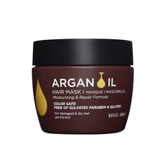Masque Luseta à l’Argan en pot, hydratation en profondeur pour cheveux endommagés.