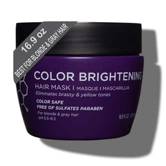 Luseta masque-cheveux-violet-bouteille-16oz hydrate et neutralise les reflets jaunes.