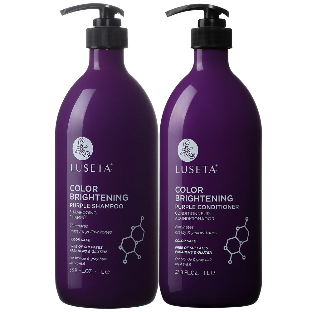 Shampoing violet Luseta en flacon, neutralise les reflets jaunes