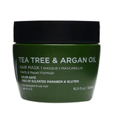 Luseta Tea Tree Oil Hair Mask bottle showing hydrating, color-safe formula for healthy hair
