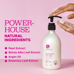 Luseta Glossy Pearl Conditioner hair swirl showing soft, smooth texture after use