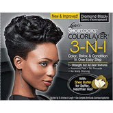 Luster Shortlooks Color Relaxer 3-en-1 Diamond Black: bouteille prête à l’application pour un éclat durable.